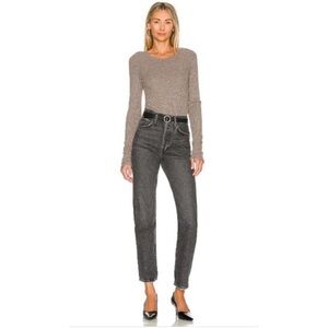 Agolde High Rise Jeans in Dark Gray